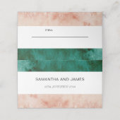 Waterverf Groene Blush roze bruiloft Plaatskaartje (Buitenkant ongevouwen)