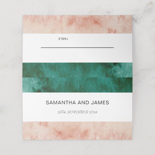 Waterverf Groene Blush roze bruiloft Plaatskaartje
