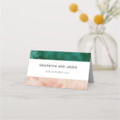 Waterverf Groene Blush roze bruiloft Plaatskaartje (Voorkant)