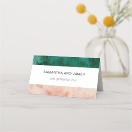Waterverf Groene Blush roze bruiloft Plaatskaartje