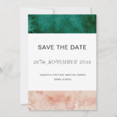 Waterverf Groene Blush roze bruiloft Save The Date (Voorkant)