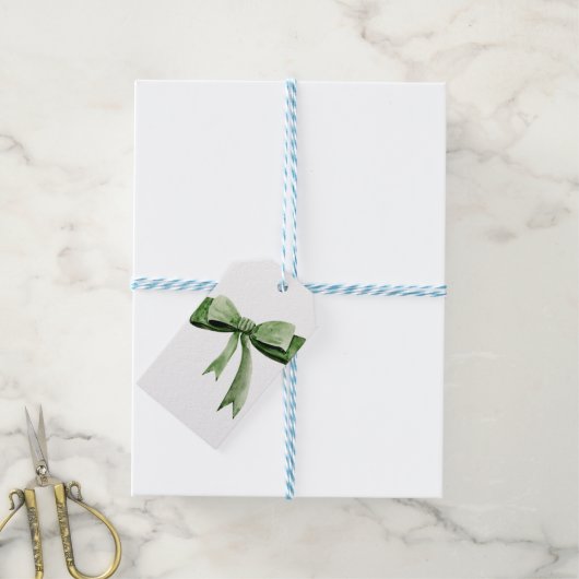 Waterverf Groene Boog Cadeaulabel (Met Touw)