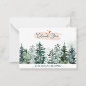 Waterverf Groene bospijn Baby shower dan Notitiekaartje (Voorkant)