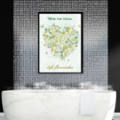 Waterverf Groene Botanische Bloemhartposter Poster