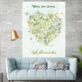 Waterverf Groene Botanische Bloemhartposter Poster