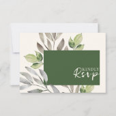 Waterverf Groene Botanische Bruiloft RSVP (Voorkant)