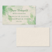 Waterverf Groene botanische Natuur met olievlekken Visitekaartje (Voorkant / Achterkant)