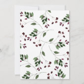 Waterverf Groene Bourgogne Bloemen Trouwkrans Kaart (Achterkant)