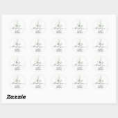 Waterverf Groene Bruiloftsshower Ronde Stickers (Vel)