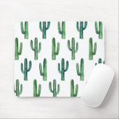 Waterverf groene cactus. Botanische cactussen Muismat (Met muis)