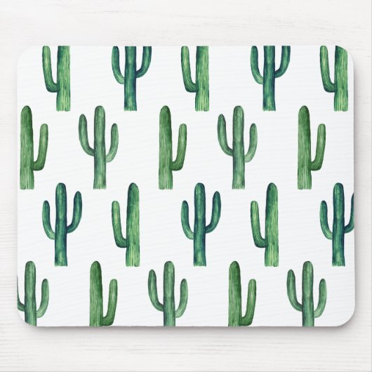 Waterverf groene cactus. Botanische cactussen Muismat (Voorkant)