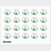 Waterverf groene cactus. Cactussen bruiloft bedank Ronde Sticker (Vel)