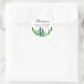 Waterverf groene cactus. Cactussen bruiloft bedank Ronde Sticker (Tas)