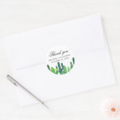 Waterverf groene cactus. Cactussen bruiloft bedank Ronde Sticker (Envelop)