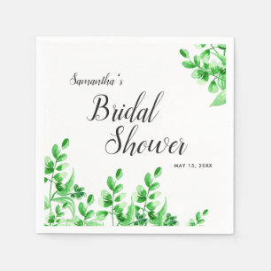 Waterverf Groene Calligrafie Bruidsdouche Servet