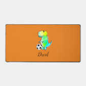 Waterverf groene dinosaurus met aangepaste naam bureaumat (Voorkant)