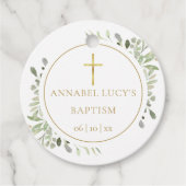 Waterverf Groene Doop Christening Bedankjes Labels (Voorkant)