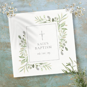 Waterverf Groene Doop Christening Servet
