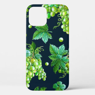 Waterverf groene druiven, bladeren op een donkere Case-Mate iPhone case