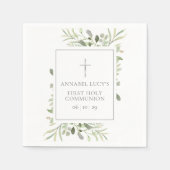 Waterverf Groene Eerste Heilige Communie Servet (Voorkant)