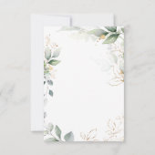 Waterverf groene en goudbladeren Flat Hartelijk da Bedankkaart (Achterkant)