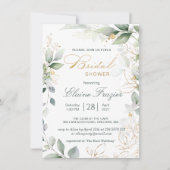 Waterverf groene en goudbladeren Vrijgezellenfeest Kaart (Voorkant)