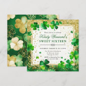 Waterverf groene en gouden klavertje vier Sweet Si Kaart (Voorkant / Achterkant)