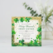 Waterverf groene en gouden klavertje vier Sweet Si Kaart (Staand voorkant)