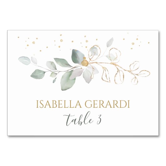 Waterverf groene en goudfolieplaatkaart kaart (Voorkant)