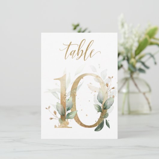 Waterverf Groene en goudvulling, Tabel nummer 10 Kaart (Staand voorkant)