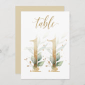 Waterverf Groene en goudvulling, tabel nummer 11 Kaart (Voorkant / Achterkant)