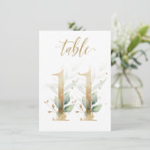 Waterverf Groene en goudvulling, tabel nummer 11 Kaart (Staand voorkant)