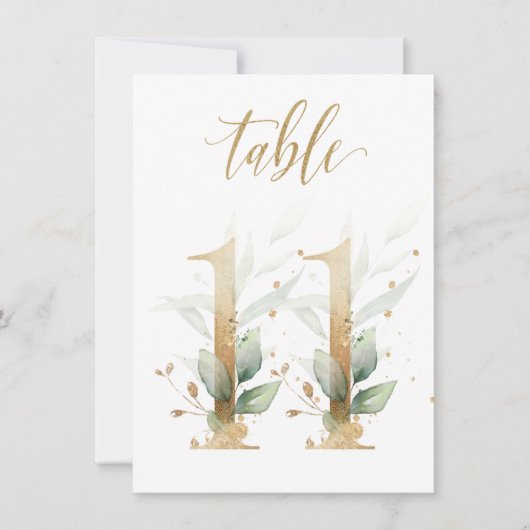 Waterverf Groene en goudvulling, tabel nummer 11 Kaart (Voorkant)