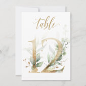 Waterverf Groene en goudvulling, tabel nummer 12 Kaart (Voorkant)