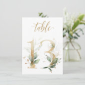 Waterverf Groene en goudvulling, tabel nummer 13 Kaart (Staand voorkant)