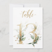 Waterverf Groene en goudvulling, tabel nummer 13 Kaart (Achterkant)