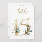 Waterverf Groene en goudvulling, Tabel nummer 15 Kaart (Voorkant / Achterkant)