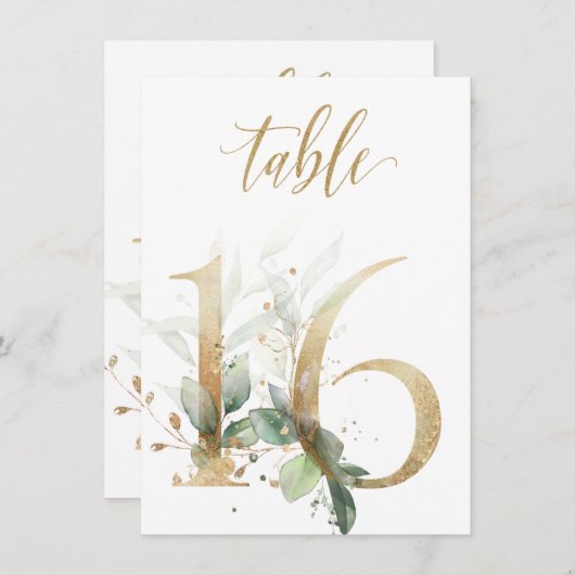 Waterverf Groene en goudvulling, Tabel nummer 16 Kaart (Voorkant / Achterkant)