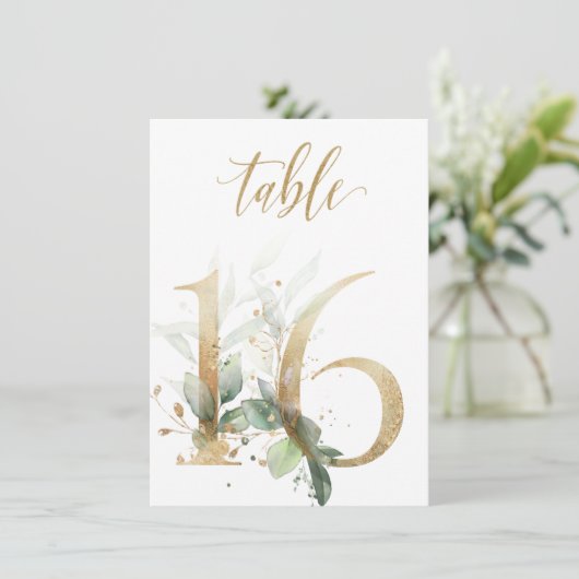 Waterverf Groene en goudvulling, Tabel nummer 16 Kaart (Staand voorkant)