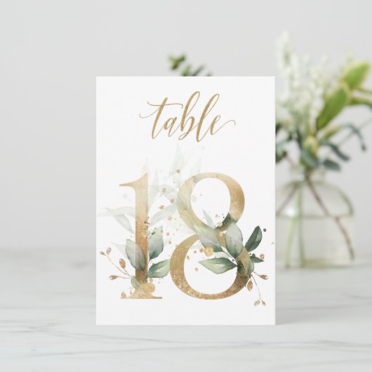 Waterverf Groene en goudvulling, Tabel nummer 18 Kaart (Staand voorkant)