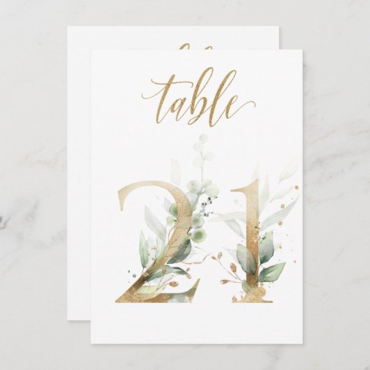 Waterverf Groene en goudvulling, tabel nummer 21 Kaart (Voorkant / Achterkant)