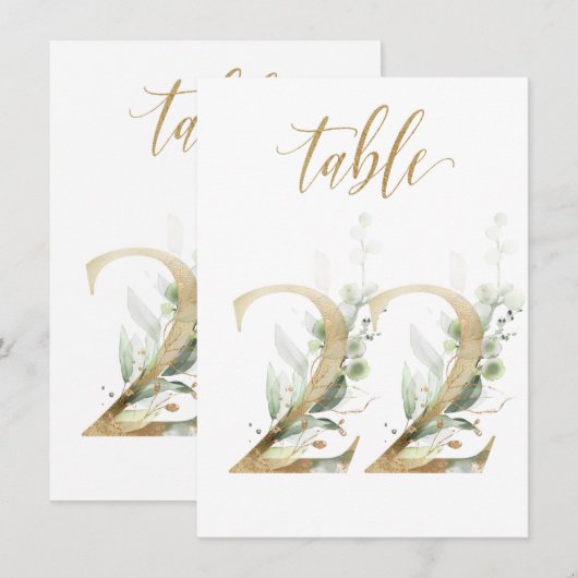 Waterverf Groene en goudvulling, tabel nummer 22 Kaart (Voorkant / Achterkant)