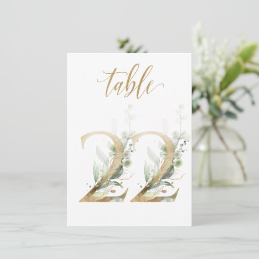 Waterverf Groene en goudvulling, tabel nummer 22 Kaart (Staand voorkant)