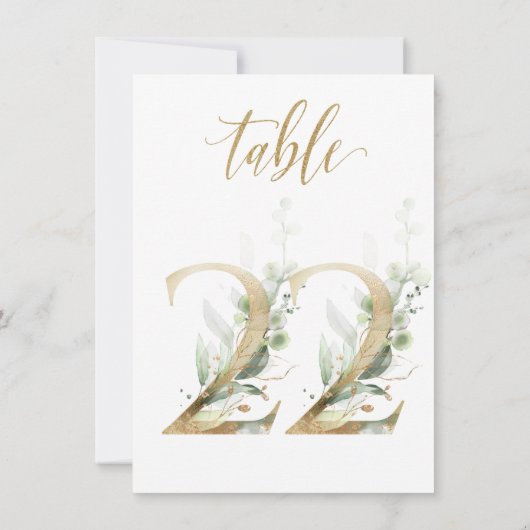 Waterverf Groene en goudvulling, tabel nummer 22 Kaart (Achterkant)