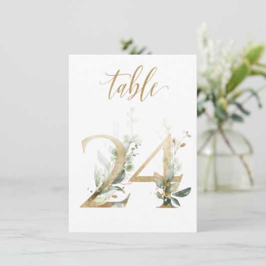 Waterverf Groene en goudvulling, Tabel nummer 24 Kaart (Staand voorkant)