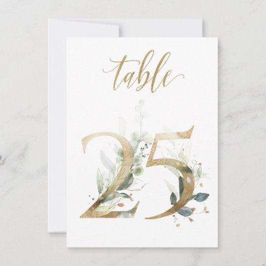 Waterverf Groene en goudvulling, Tabel nummer 25 Kaart (Achterkant)