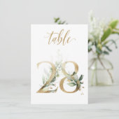 Waterverf Groene en goudvulling, tabel nummer 28 Kaart (Staand voorkant)