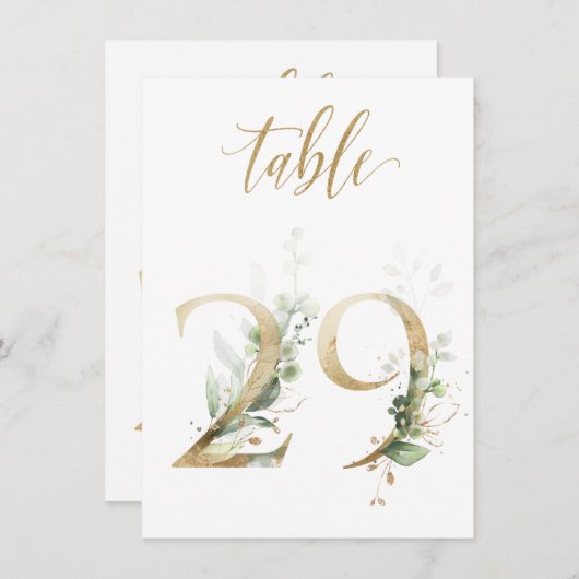 Waterverf Groene en goudvulling, Tabel nummer 29 Kaart (Voorkant / Achterkant)