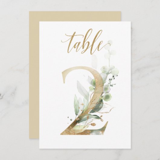 Waterverf Groene en goudvulling, Tabel nummer 2 Kaart (Voorkant / Achterkant)