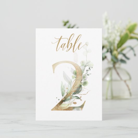 Waterverf Groene en goudvulling, Tabel nummer 2 Kaart (Staand voorkant)